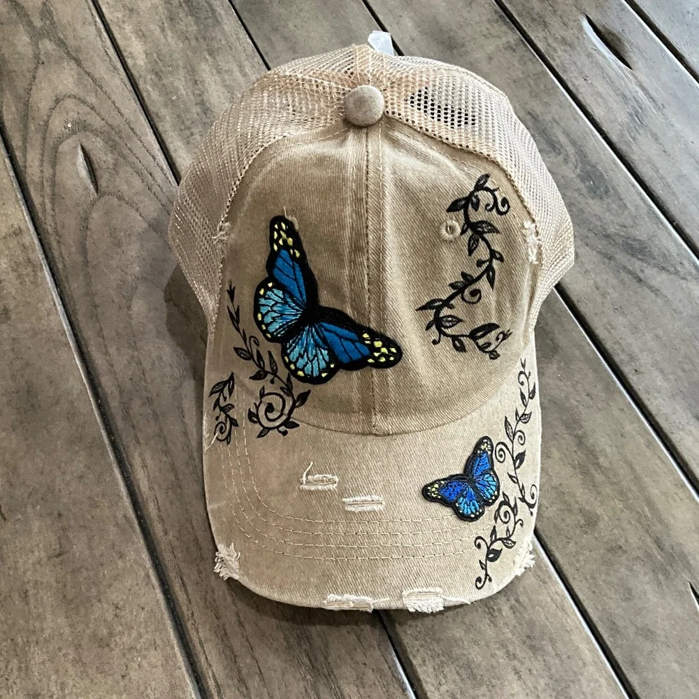 Baseball Hat “ Sammi 10 “ Baseball Hat Upcycled  Baseball Hat ONE of a KIND
